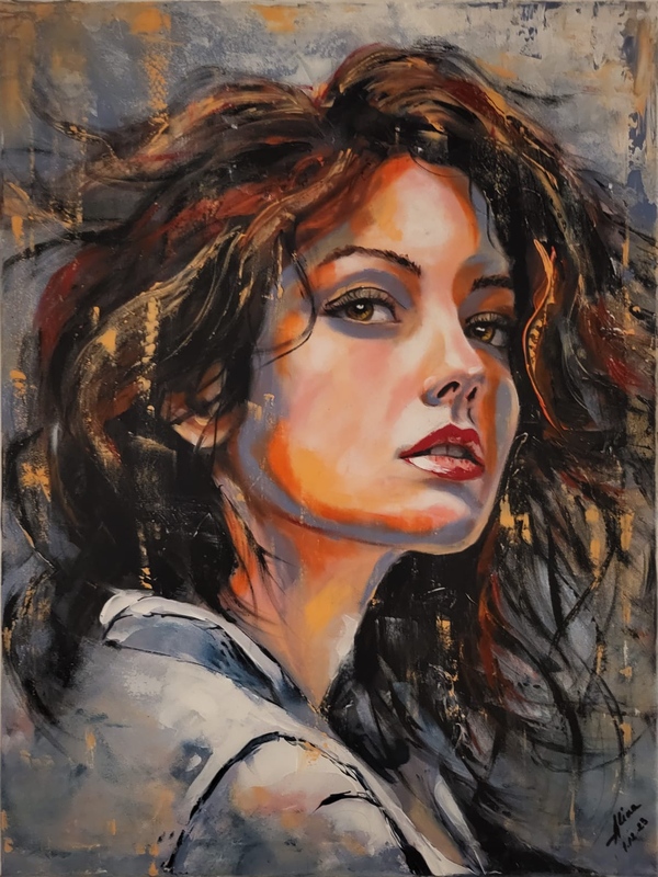 ArteDiAlina.com painting: An interesting girl